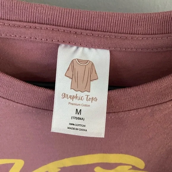 Vintage 1981 Graphic Tee Pink Loose Tee Size Medium T-Shirt Mauve - Picture 4 of 4